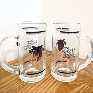 West Point Military Academy Glass Beer Steins (Set of 2)